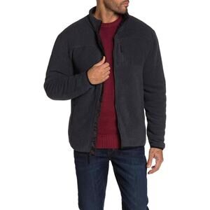 Weatherproof Faux Shearling Lined Funnel Neck Jacket Size L - Ombre Gray